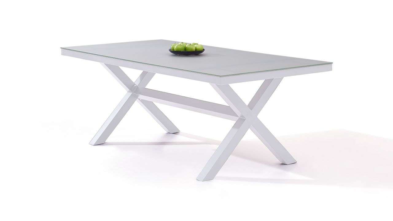 Mesa de comedor de aluminio Iks 200 cm (weiß)