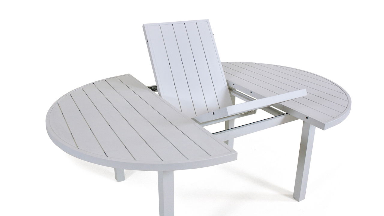 Mesa de comedor extensible 145/197 cm, redonda