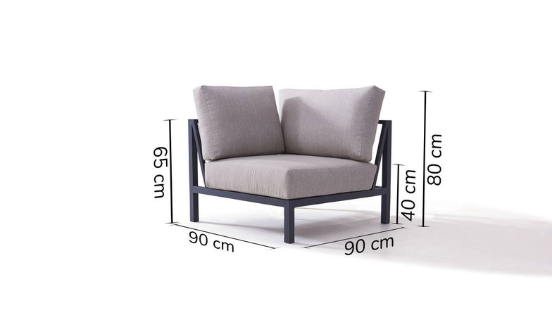 Plaza Elemento esquinero central 90 cm - antracita