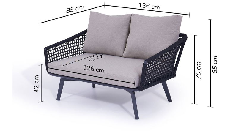 Sofá Diva 136 cm (gris)