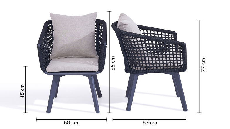 Silla Diva, 2 unidades (gris)