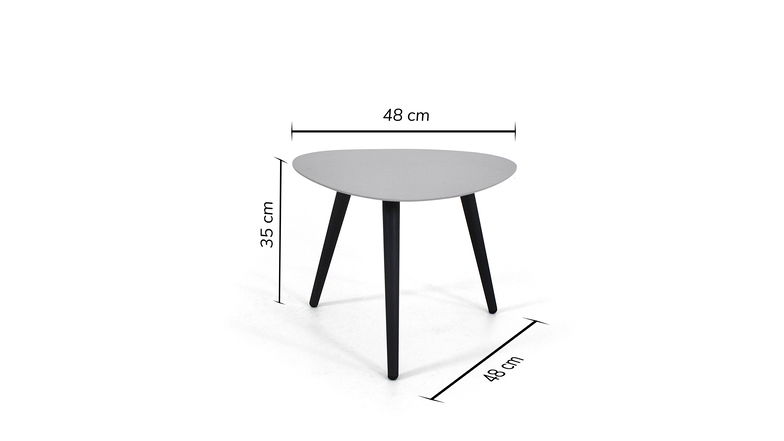 Mesa auxiliar de aluminio Kidney 48 cm gris seda