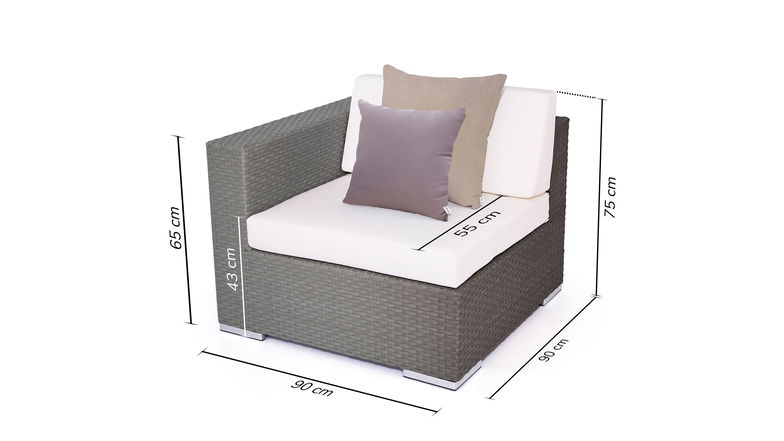 Elemento esquinero Cube 90 cm (gris)