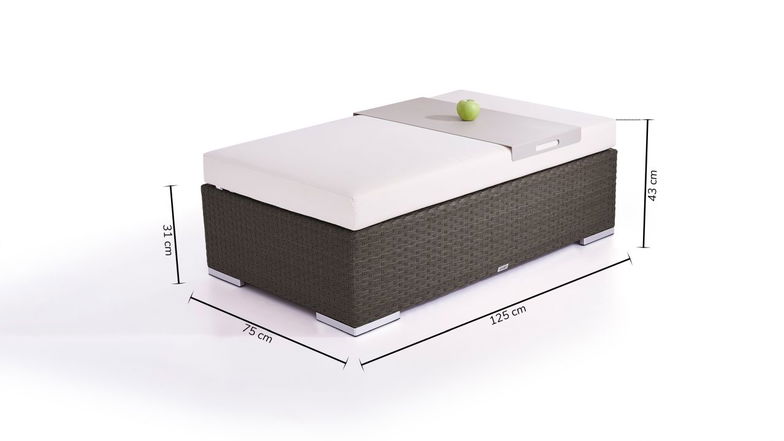 Cube Reposapiés 125 cm (gris)