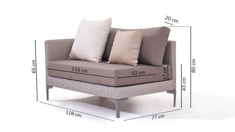 Slim Elemento esquinero 118 cm, izquierda