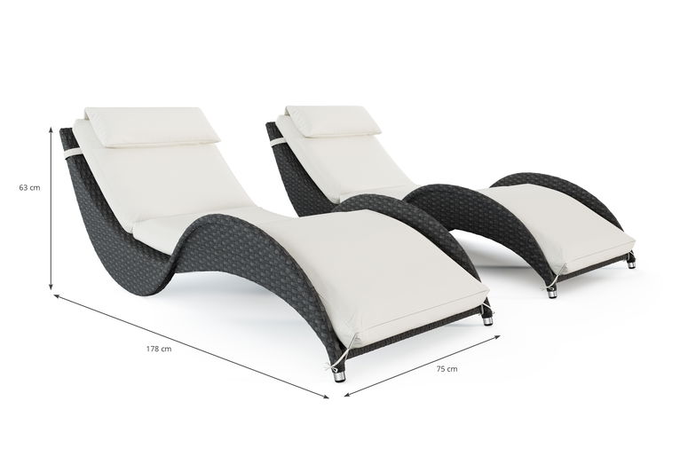 Wave tumbona Conjunto Compact